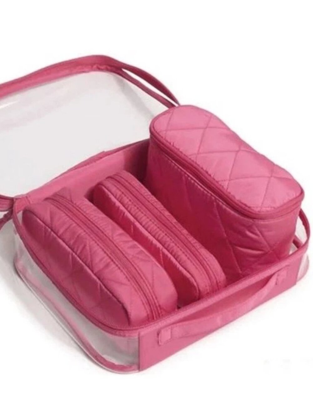 Vera Bradley Peacock Pink 4 Pc Organizer Cosmetic Case 🌸